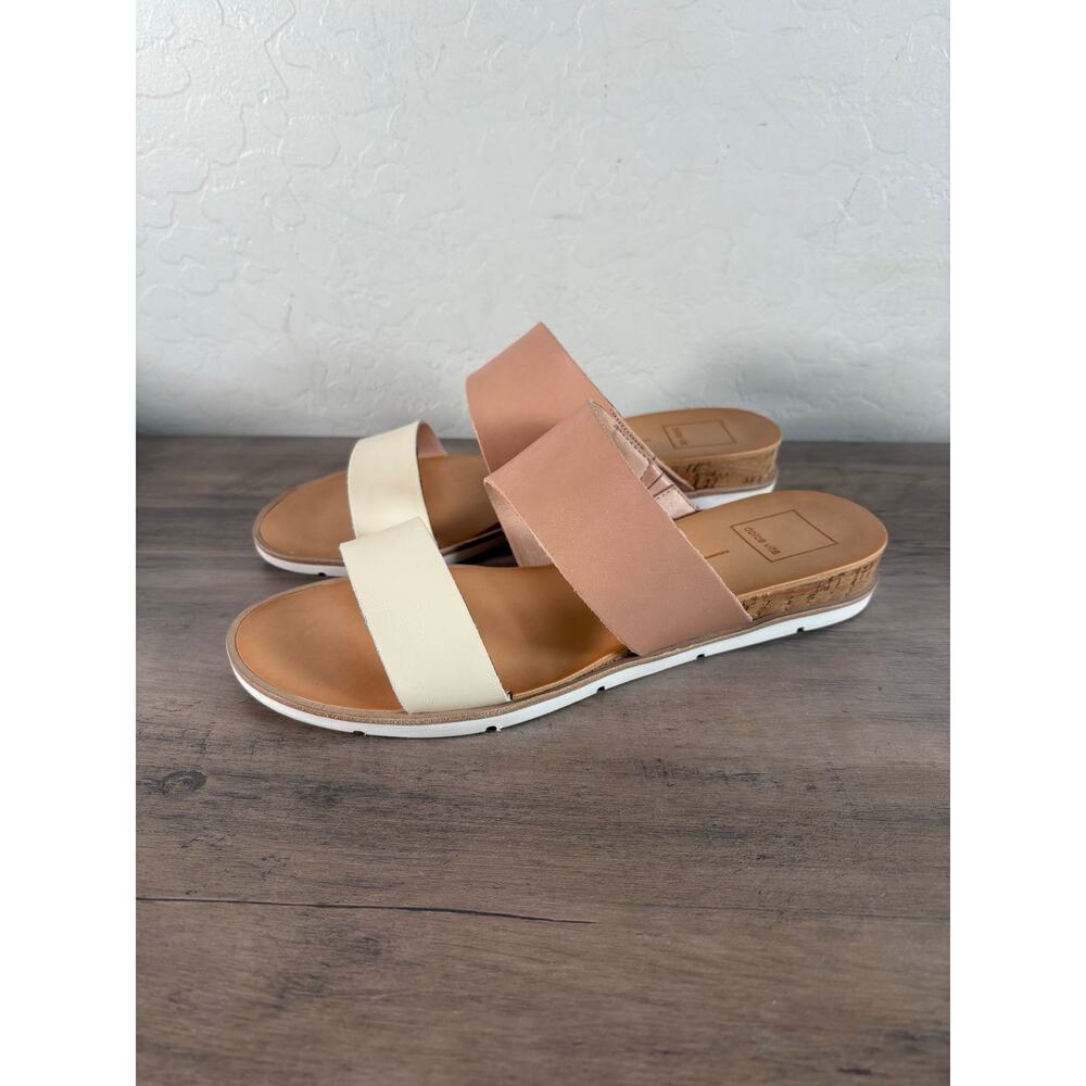 Dolce Vita Vala in Blush Ivory Double‎ Strap Wedge Slide Sandal Size 8